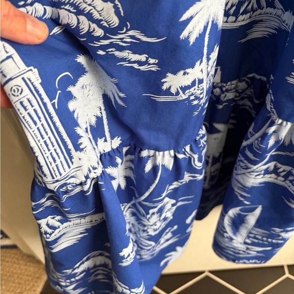 Like new Vintage Blue Hawaiian Print Dress Muu Muu size M - Picture 5 of 9